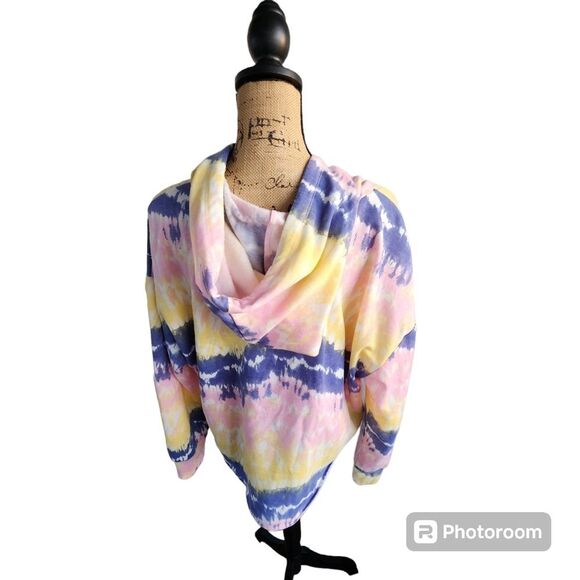Self Esteem Cropped Hoodie Womens SZ 1X Y2K Hippie Rainbow Boho Kidcore Hooded - Picture 3 of 4